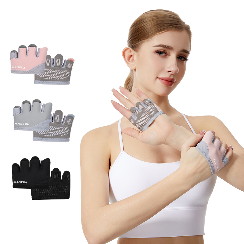 Yoga Pilates Yoga - Pair of Fitness Fingerless Gloves: Anti-Blister