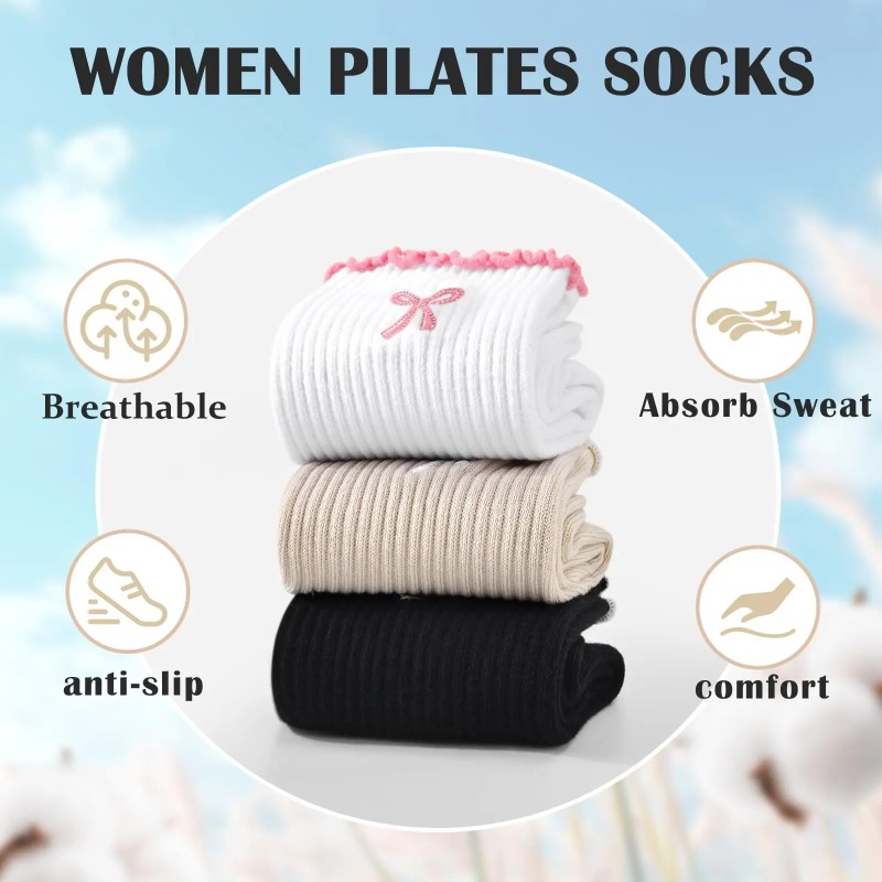 Yoga Pilates Yoga - Professional Yoga Socks, Cotton Strap Silicone