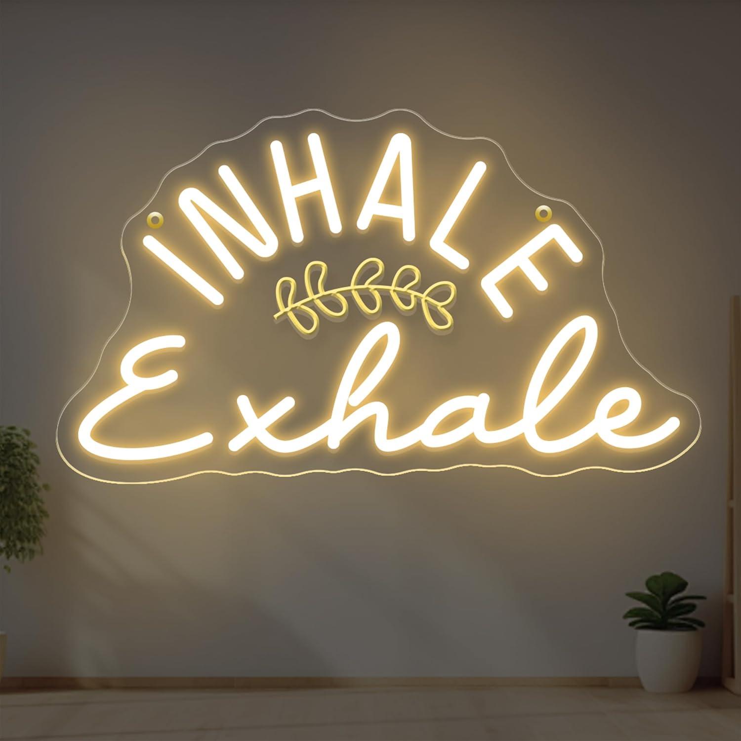 Inhale Exhale Neon Sign Dimmab - Pilates Yoga Wellness recension och pris