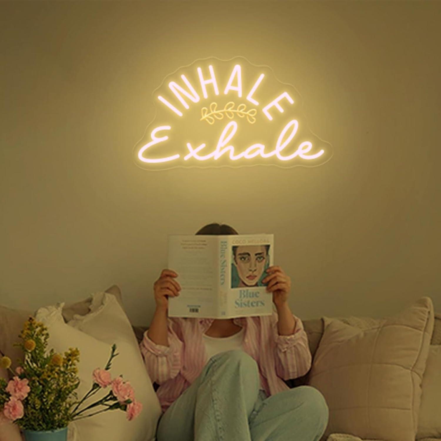 Inhale Exhale Neon Sign Dimmab - Pilates Yoga Wellness recension och pris