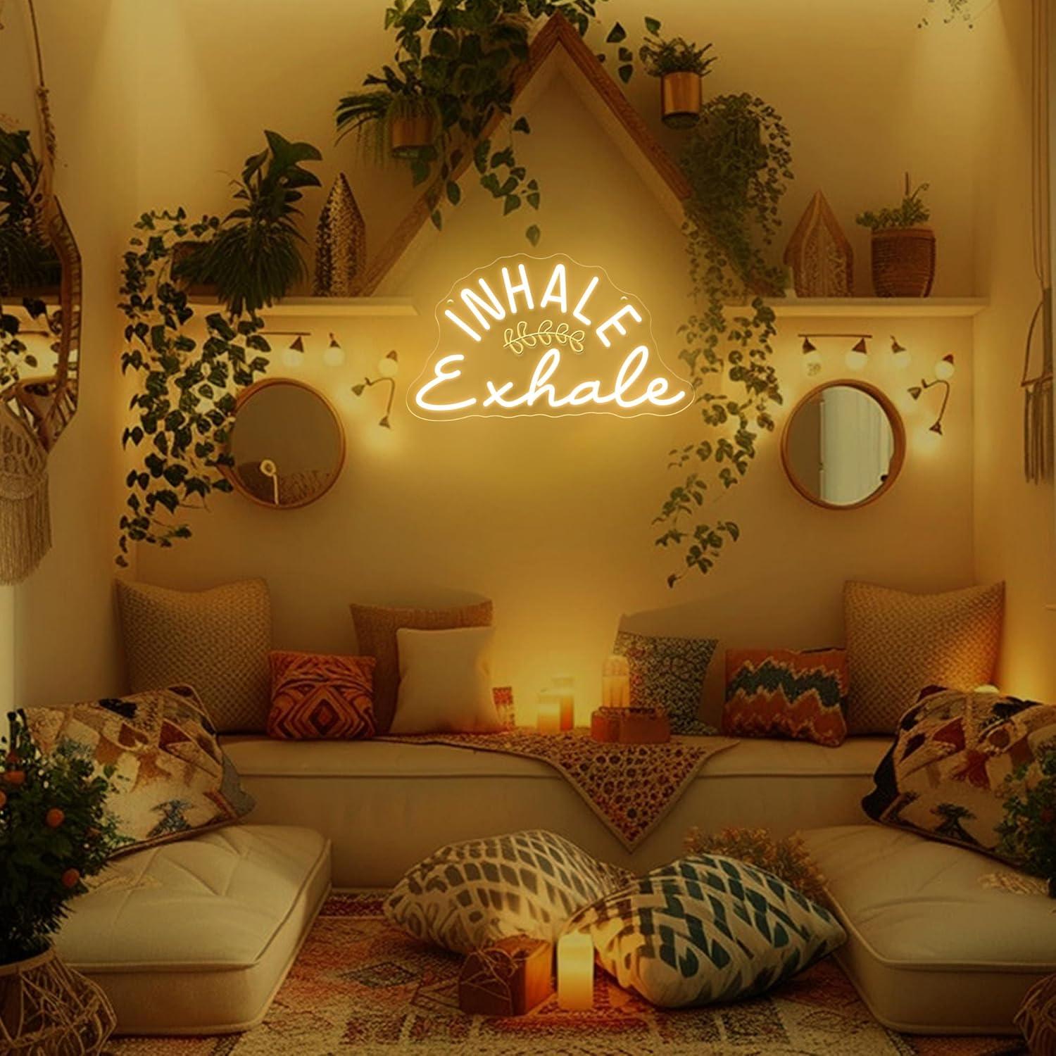 Inhale Exhale Neon Sign Dimmab - Pilates Yoga Wellness recension och pris