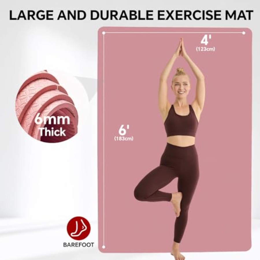 Extra Large Yoga Mat for Home  - Pilates Yoga Mat Thickness recension och pris