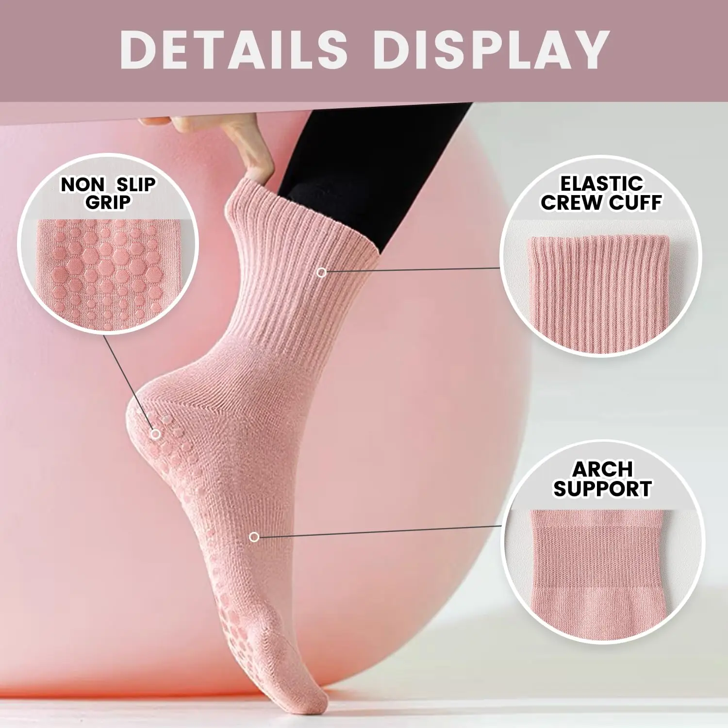 4 pairs of women's yoga socks, - Yoga Pilates Yoga recension och pris